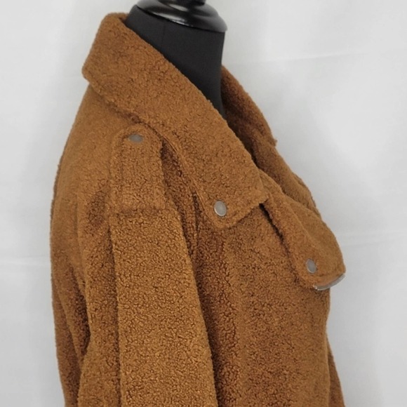 MAX Studio Brown sherpa moto jacket - Picture 9 of 16